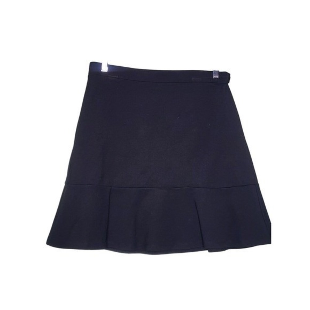 Loft Black Flared Hem Skirt M Knit A-Line Mini Elastic Waist